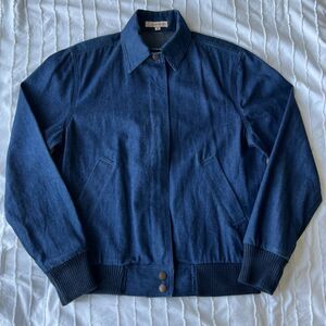 vintage 80s CALVIN KLEIN Jean Jacket Womens MEDIUM petite denim military cuff
